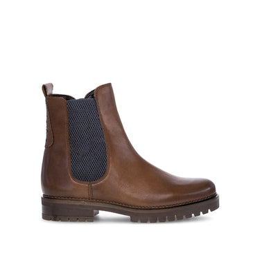 Bottines chelsea marron en cuir lisse