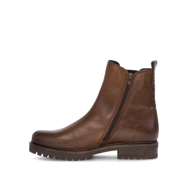 Bottines chelsea marron en cuir lisse