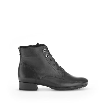 Bottines à lacets noires en cuir lisse