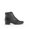 Bottines à lacets noires en cuir lisse