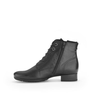 Bottines à lacets noires en cuir lisse