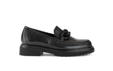 Mocassins noirs en cuir lisse