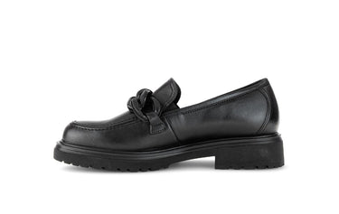 Mocassins noirs en cuir lisse