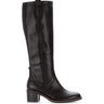 Bottes noires en cuir lisse
