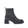 Bottines noires en cuir lisse