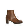 Bottines marron en cuir lisse