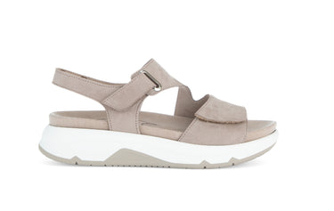 Sandales beiges en nubuck (semelle amovible)