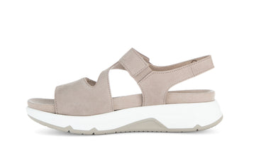 Sandales beiges en nubuck (semelle amovible)