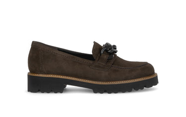 Mocassins marron en cuir velours