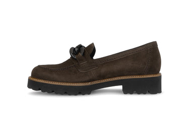 Mocassins marron en cuir velours
