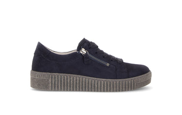Baskets bleues en cuir velours