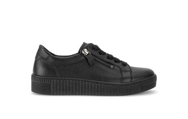 Baskets noires en cuir lisse