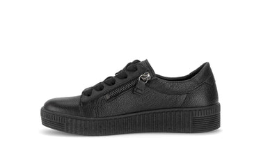 Baskets noires en cuir lisse