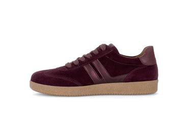 Baskets merlot en cuirs combinés