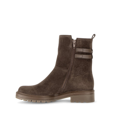 Bottines marron en cuirs combinés