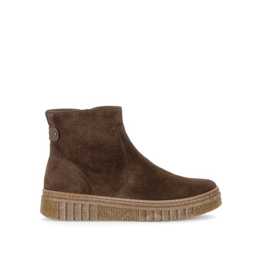 Bottines marron en cuirs combinés