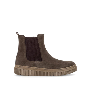 Bottines marron en cuir velours