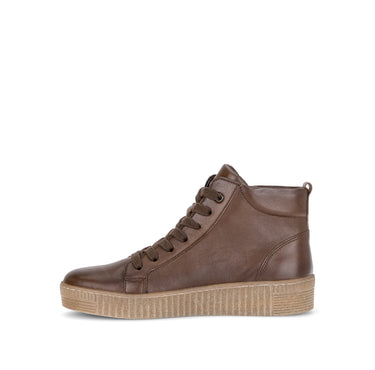 Baskets montantes cognac en cuir lisse