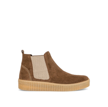 Bottines cognac en cuir velours