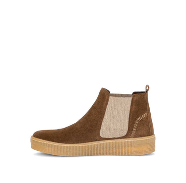 Bottines cognac en cuir velours
