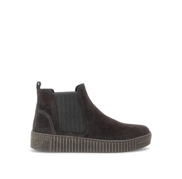 Bottines grises en cuir velours