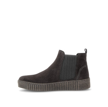 Bottines grises en cuir velours