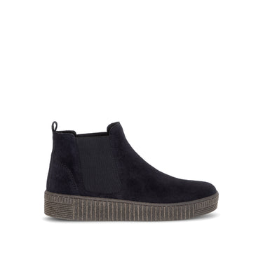 Bottines bleues en cuir velours