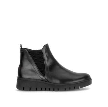 Bottines noires en cuir lisse