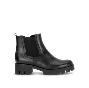 Bottines noires en cuir lisse