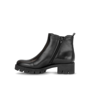 Bottines noires en cuir lisse
