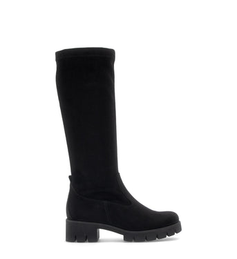 Bottes noires en cuir velours