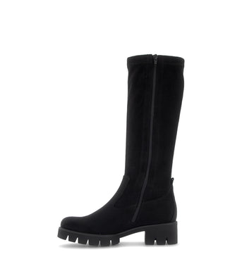 Bottes noires en cuir velours