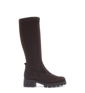 Bottes marron en cuir velours