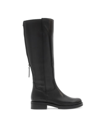 Bottes noires en cuirs combinés