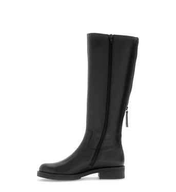 Bottes noires en cuirs combinés