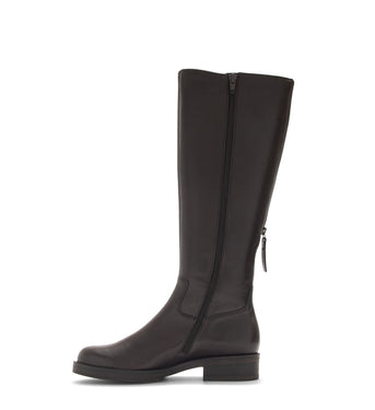 Bottes marron en cuir lisse