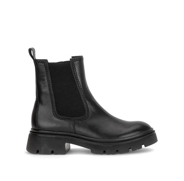 Bottines noires en cuir lisse
