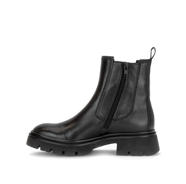 Bottines noires en cuir lisse