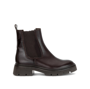Bottines cognac en cuir lisse
