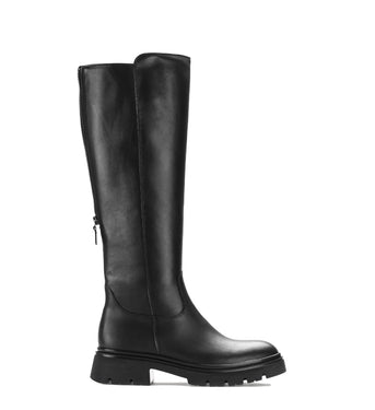 Bottes noires en cuirs lisse