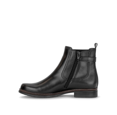 Bottines noires en cuir lisse