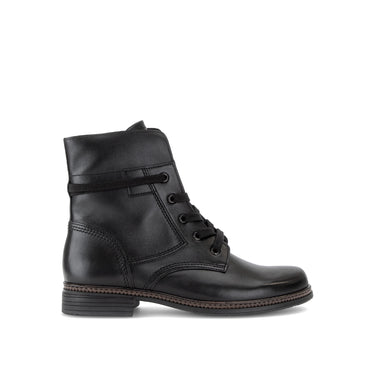 Bottines noires en cuir lisse