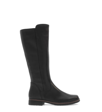 Bottes noires en cuir lisse