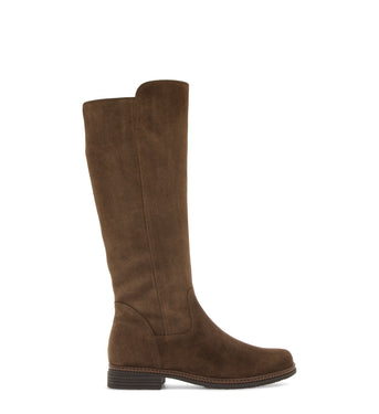 Bottes cognac en cuir velours