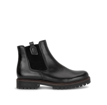 Bottines noires en cuir lisse