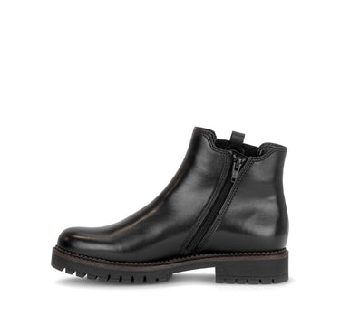 Bottines noires en cuir lisse
