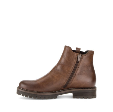 Bottines cognac en cuir lisse
