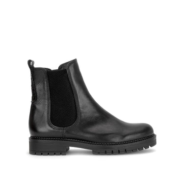 Bottines noires en cuir lisse