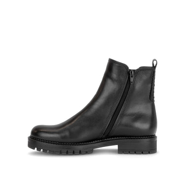 Bottines noires en cuir lisse