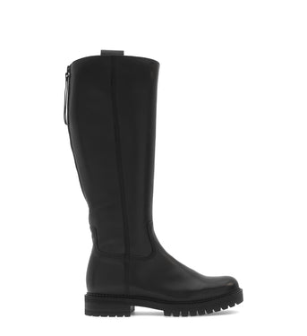 Bottes noires en cuir lisse